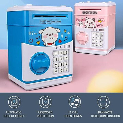 Electronic Piggy Bank, Mini ATM Password Money Bank Cash Coins Saving Box for Kids