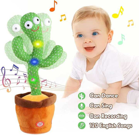 Rechargeable Dancing Cactus Toy with Songs Plush Funny Electronic Singing Dancing Cactus