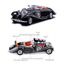 1:24 Mercedes-Benz 500K Classic Car Diecast Vintage Retro Classic Alloy Car Model